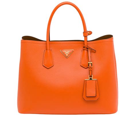 prada saffiano cuir double bag orange|Prada Double Saffiano Leather Tote Bag .